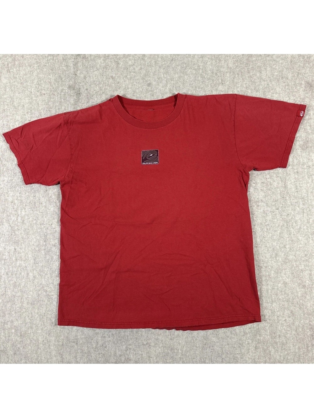 Vintage Quiksilver Shirt Mens Large? Red Short Sleeve Graphic Surfer Distressed